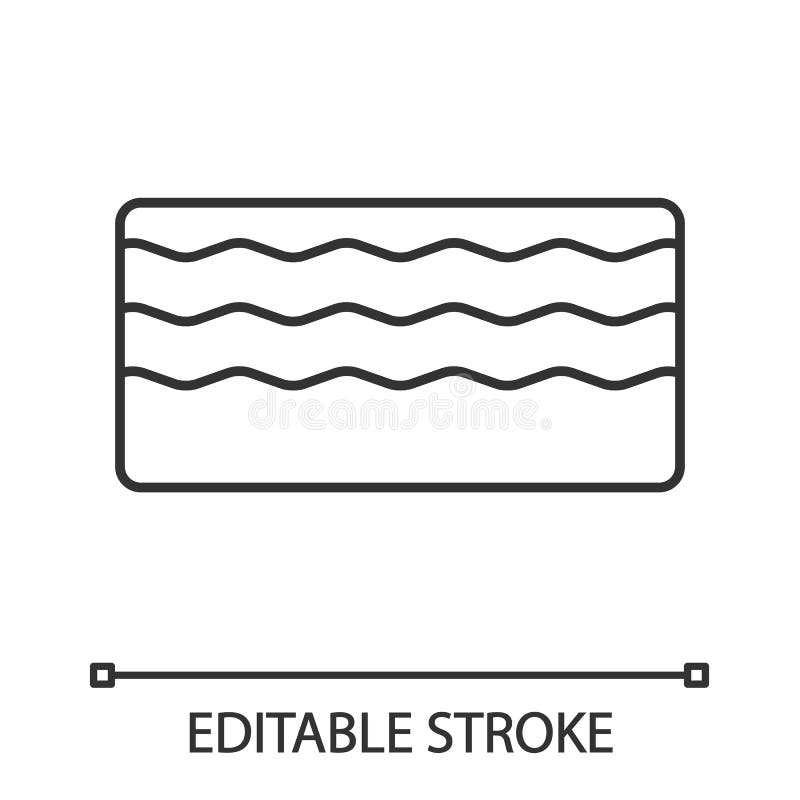 Memory foam mattress linear icon stock illustration