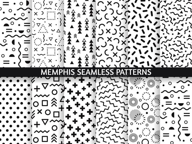 Memphis bezszwowi wzory Ostry wzór, retro moda 80s i 90s druk, deseniujemy teksturę Geometryczny grafika styl