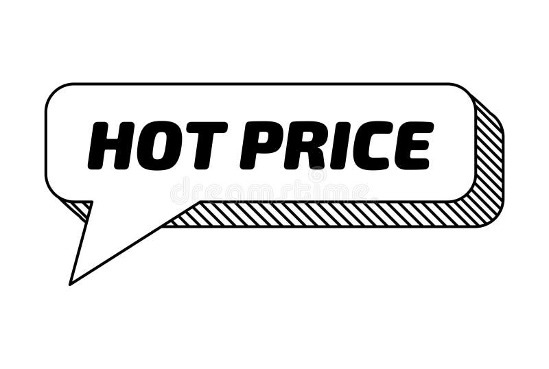 Memphis hot price speech bubble with comics effect royalty free illustration