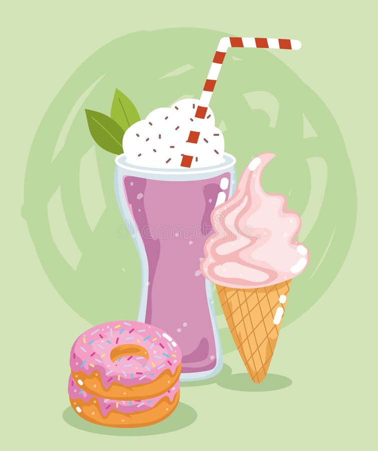 Menú De Comida Rápida Restaurante Helado De Batido Poco Saludable Y Donuts Dulces Ilustración del Vector - Ilustración de almuerzo, alimento: 192238776 Menú De Comida Rápida Restaurante Helado De Batido Poco Saludable Y Donuts Dulces Ilustración del Vector - Ilustración de almuerzo, alimento: 192238776