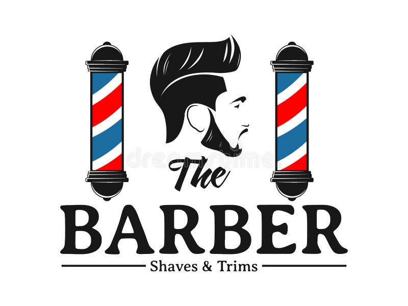 Men Barbershop Hairstylist Banner Logo Badge Vector Design Stock Vector -  Illustration of hairstyle, label: 139643468