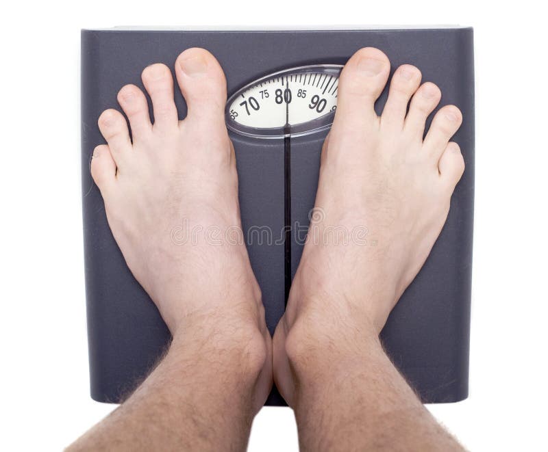 Obese Woman Standing Analog Bathroom Scale View Stock Photo by ©Ai825  254751988