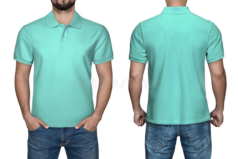 Download Blank Turquoise Polo Shirt, Front And Back View, Isolated ...