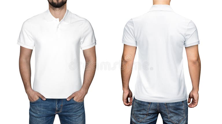 459 Men Blank White Polo Shirt Front Back View Stock Photos - Free ...