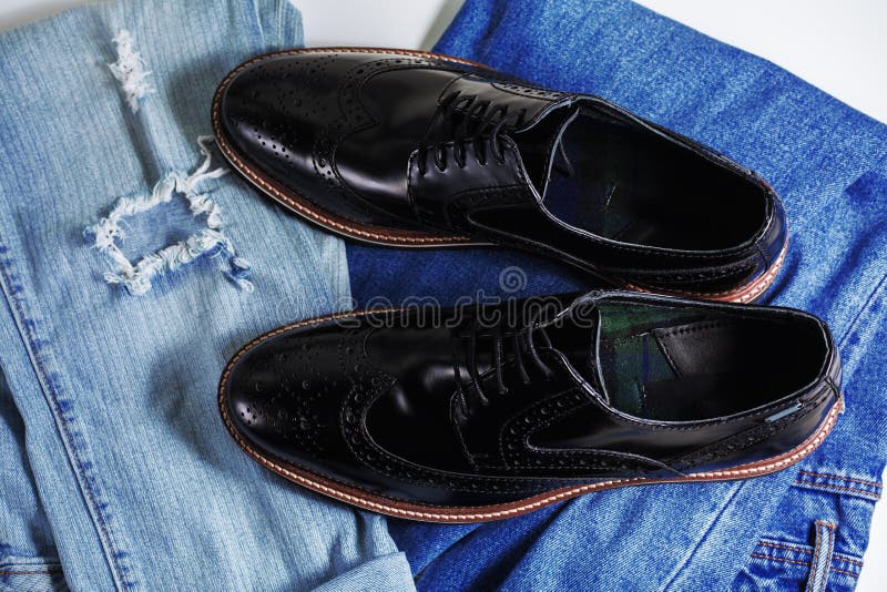 Men Clothing with Blue Jeans and Shoes Stock Photo Image of life