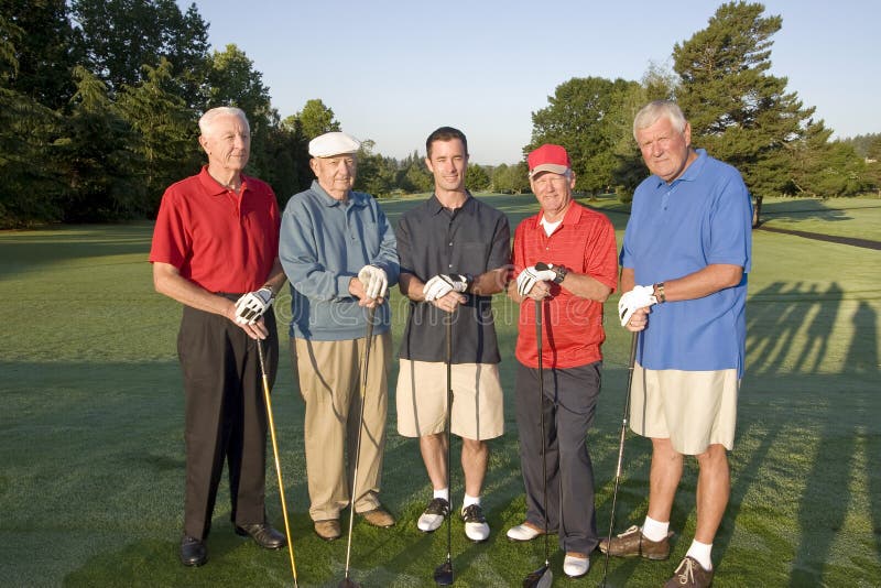 Men on Course with Clubs stock photo. Image of stand, drive 6077756