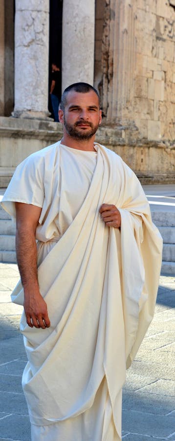 Men Dressed As Roman Senator for Tourists in the Old Town of Pula ...