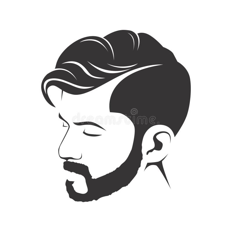 MEN FASHION HAIRSTYLE HAIRCUT with BEARD Stock Illustration - Illustration  of hipster, collection: 89436995
