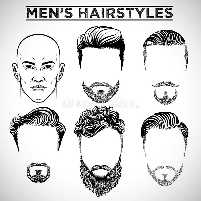 Men Hairstyles Stock Vector Illustration Of Icon Patch