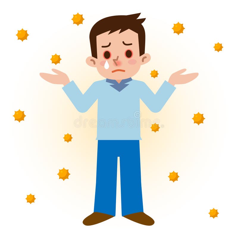 Men of hay fever stock vector. Illustration of sneeze 71884052