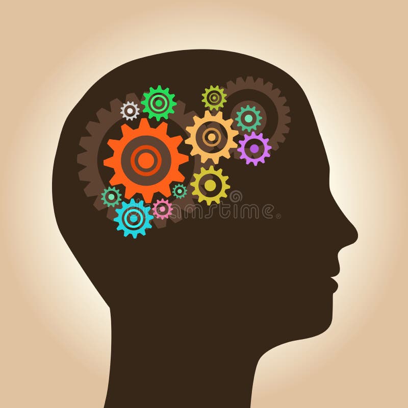 Men idea gears vector illustration