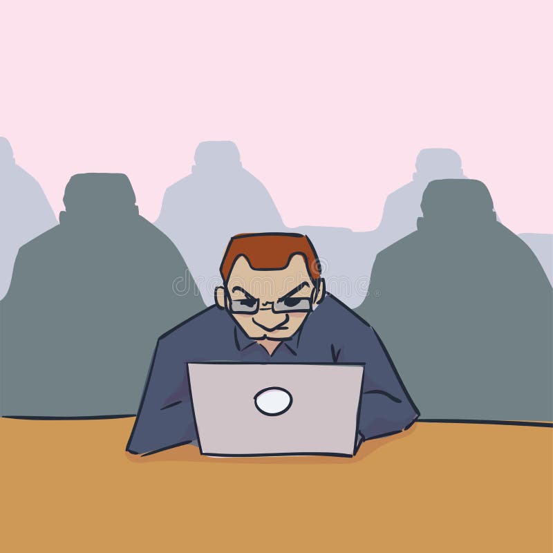 Men with laptop vector illustration sketch doodle corporate stock illustration Men with laptop vector illustration sketch doodle corporate stock illustration
