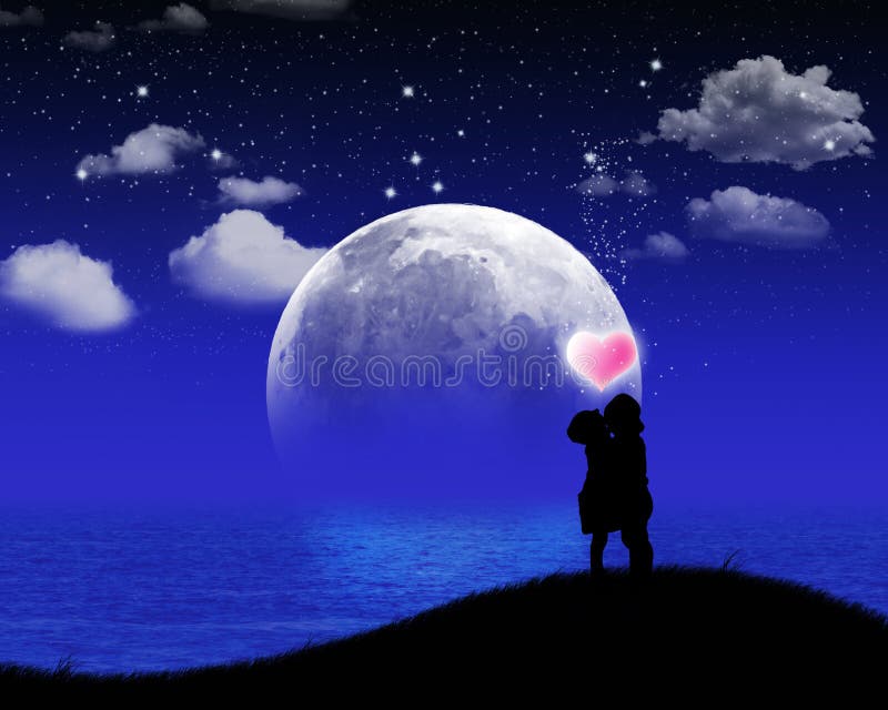 Men love women silhouette stock image