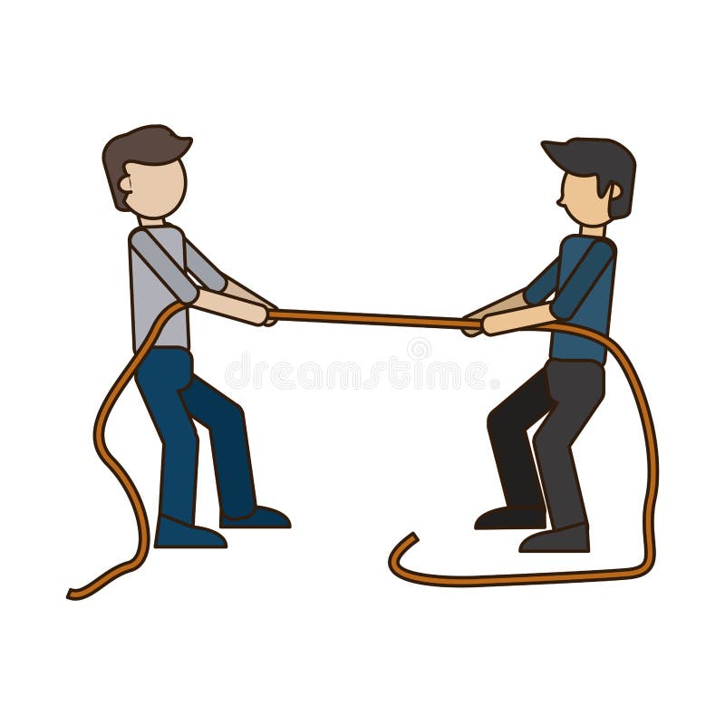 Men pulling rope vector illustration