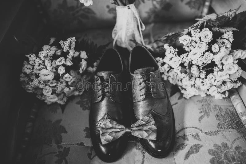 Men`s Accessories with Luxury Shoes. Top View Stock Image - Image of ...