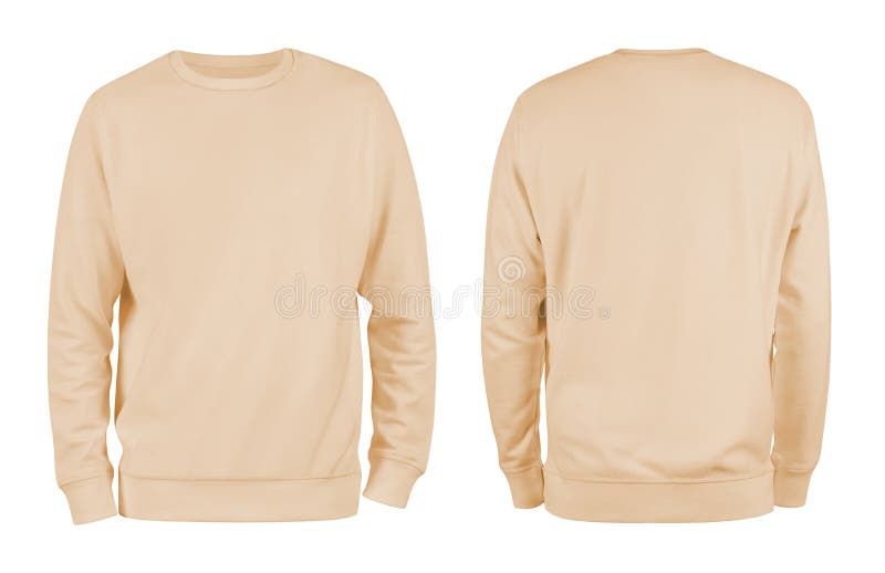 Men`s Beige Blank Sweatshirt Template Stock Photo - Image of 