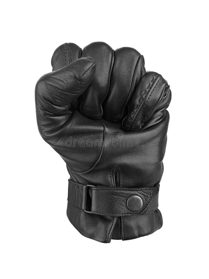 Men's black leather gloves stock images