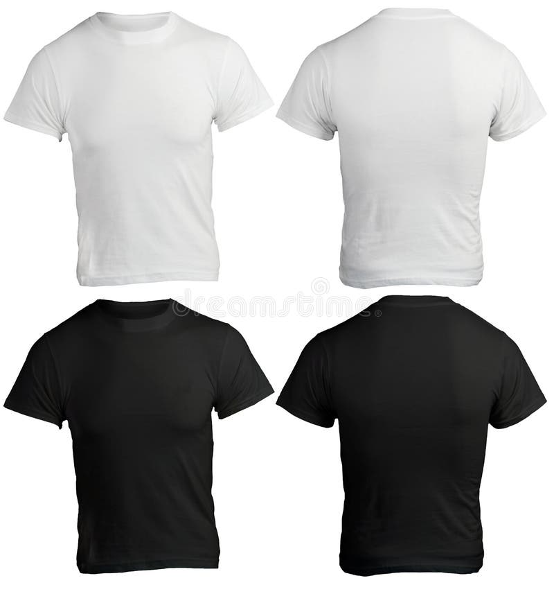 Men S Blank Black And White Shirt Template Stock Photo Image Of Color ...