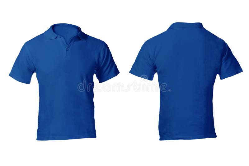 Men's Blank Blue Polo Shirt Template Stock Image - Image of design ...