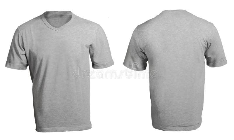 Men's Blank Grey V-Neck Shirt Template Stock Image - Image: 36166211