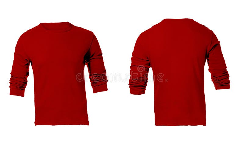 Download Men S Blank Red Long Sleeved Shirt Template Stock Image ...