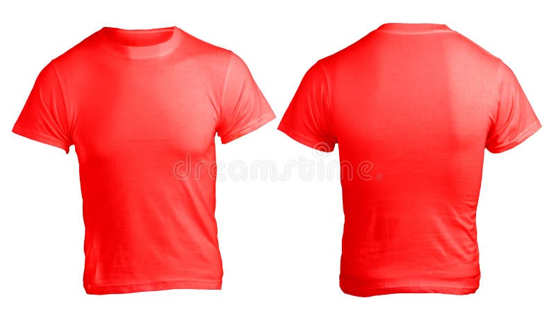 Men s Blank Red Shirt Template Stock Photo Image of back 