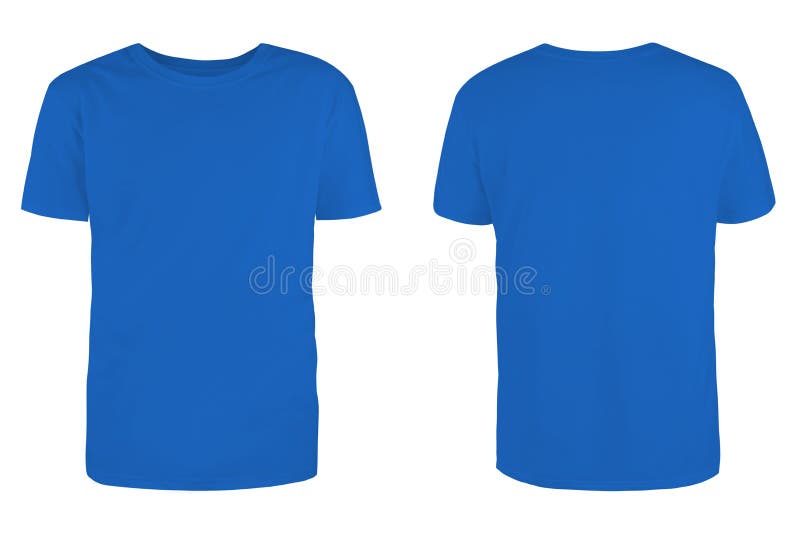 Men`s Blue Blank T-shirt Template,from Two Sides, Natural Shape on ...