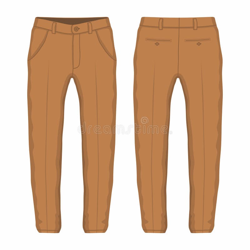 Brown Trousers with Belt, Boys Wear Vector Illustration on a White ...