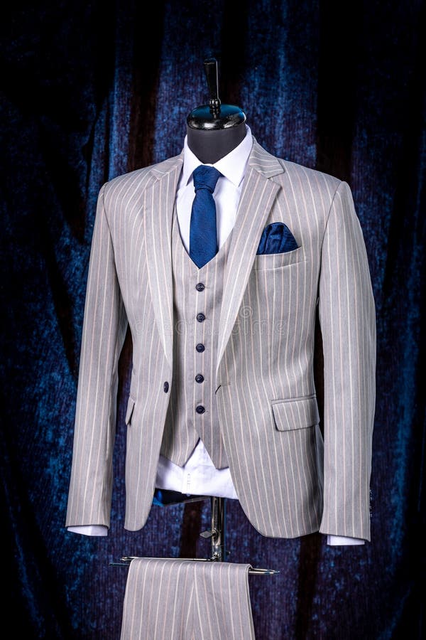 Men`s Business Suit On Mannequin, Vintage Color. Elegant Three-piece ...