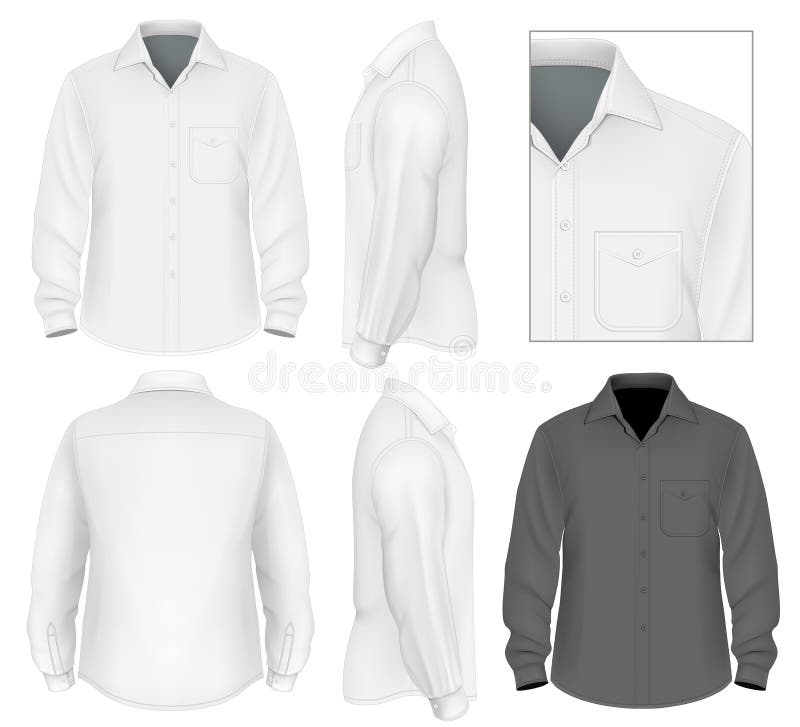 Download Men's Button Down Shirt Long Sleeve Stock Vector - Image ...