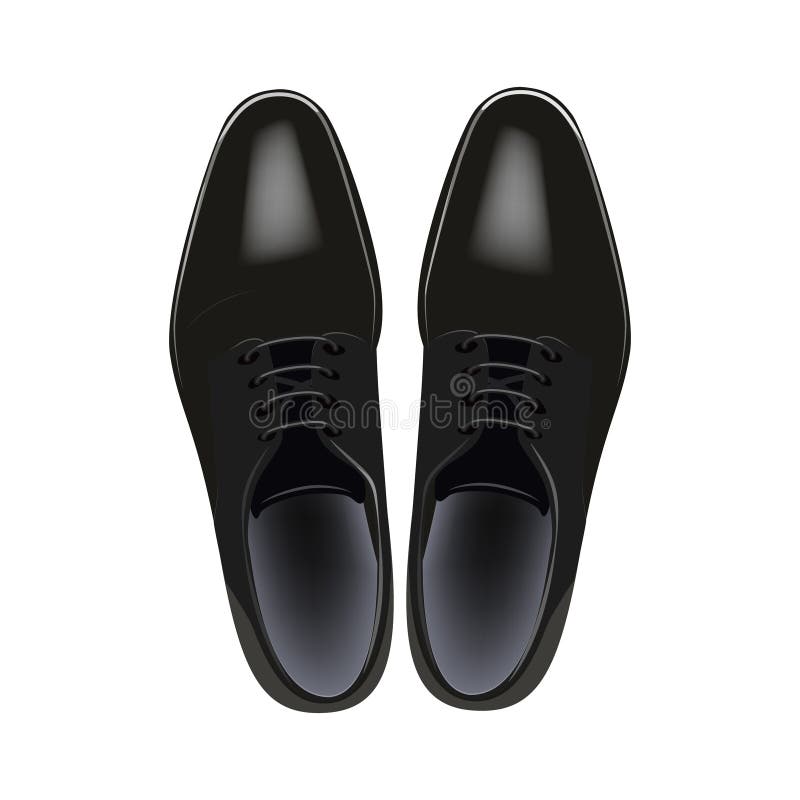 Men S Classic Black Shoes Vector Top View Stock Vector - Illustration ...