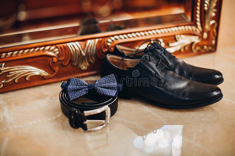 Men S Classic Shoes, Belt, Butterfly Stock Photo - Image of luxury ...