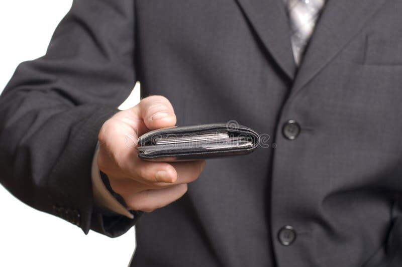 Men s hand give a wallet stock photo. Image of employment 14621358