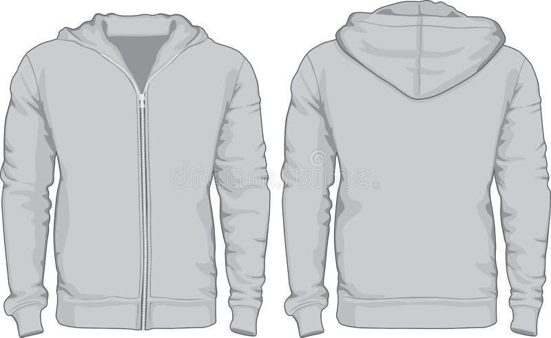 Download Men S Hoodie Shirts Template. Front And Back Views Stock ...