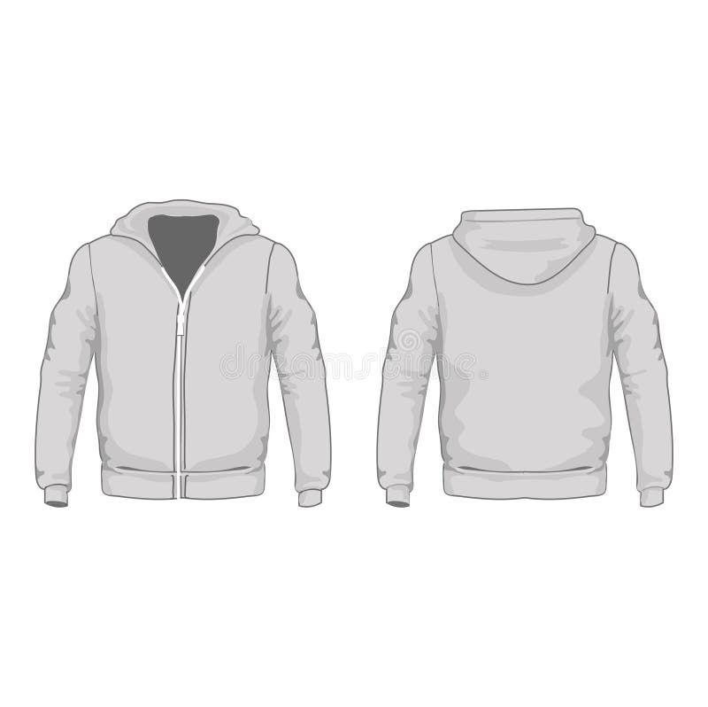 Men S Hoodie Shirts Template. Front and Back Views Stock Vector ...