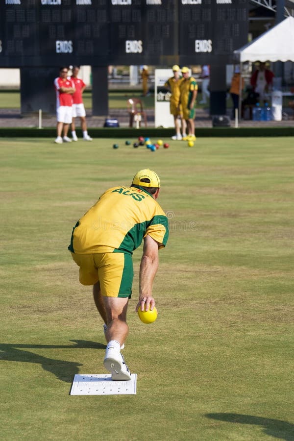 Men s Lawn Bowl Action editorial stock image. Image of australia 10556684
