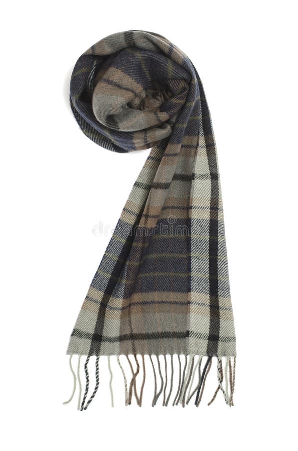 Men`s Plaid Scarf Isolated on White Stock Photo Image of accessories