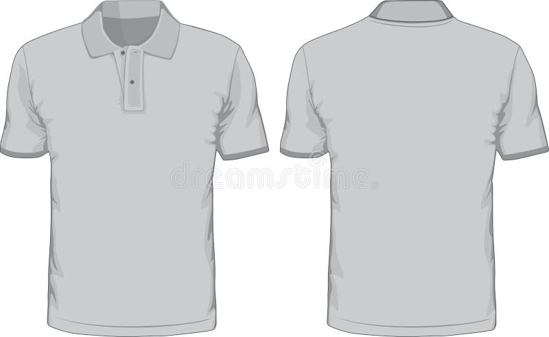 Men S Polo-shirts Template. Front and Back Views Stock Vector ...