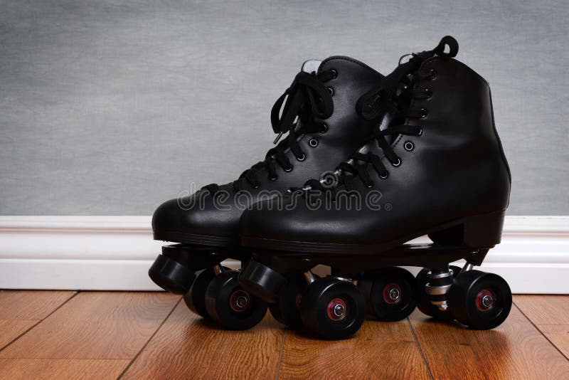 Men`s Quad Roller Skates on Wood Floor Stock Image Image of shoe, derby 92179699
