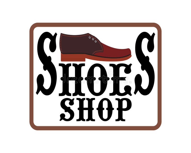 Men`s Shoes Store Logo in Vintage Style. Design Element for Signboard ...