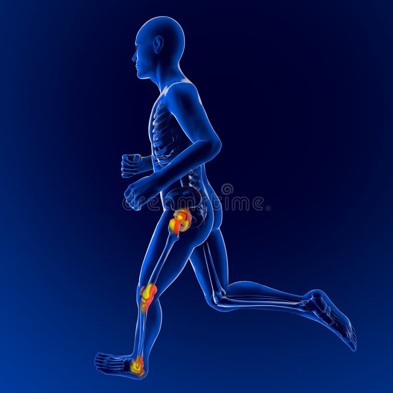 Men S Skeleton Race, Pain, Inflammation Knee Hip Ankle Stock Illustration Illustration of pain