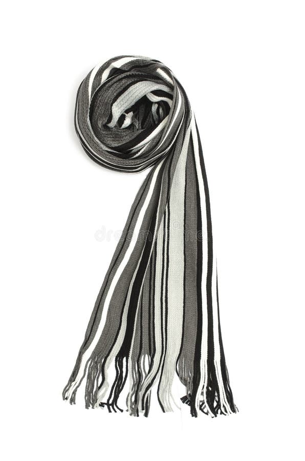 Men`s Striped Scarf Isolated on White Stock Image Image of fashion