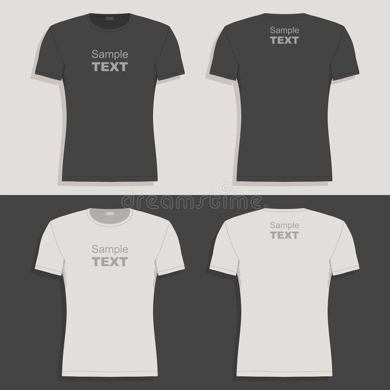 Front and Back View of a Black T-Shirt Graphic by Illustrately