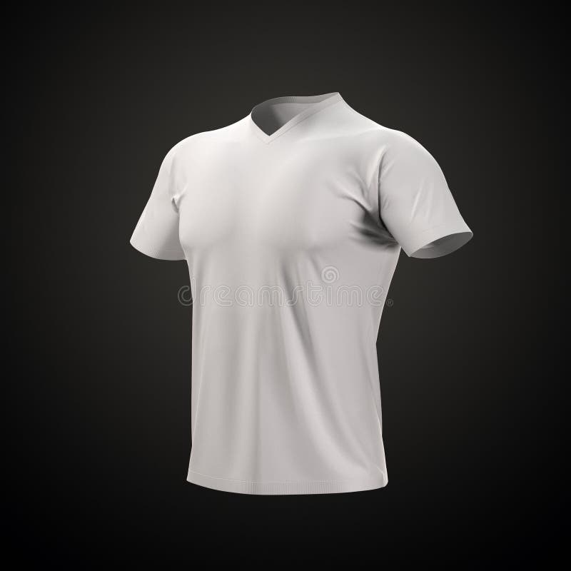 White T-shirt Template Isolated on Black Stock Photo - Image of ...