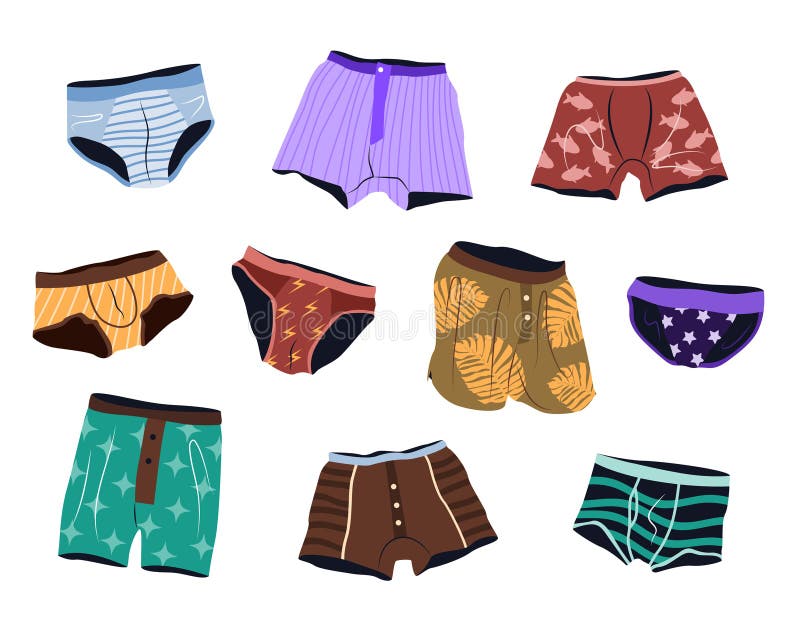 Collection Of 9 Boys Comfortable Underwear Shorts vector