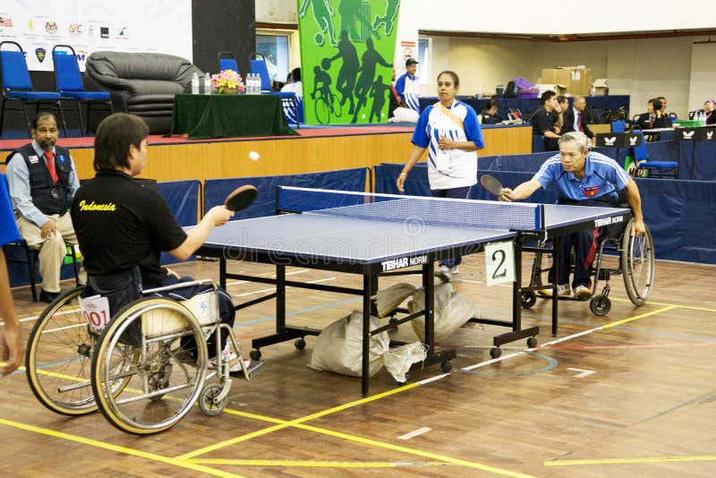 Men s Wheelchair Table Tennis Action