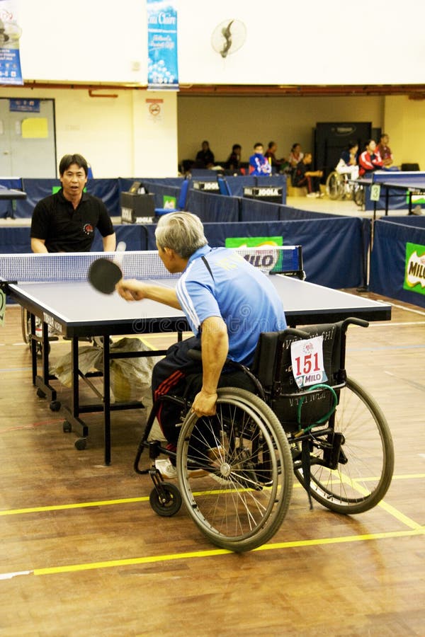 Men s Wheelchair Table Tennis Action