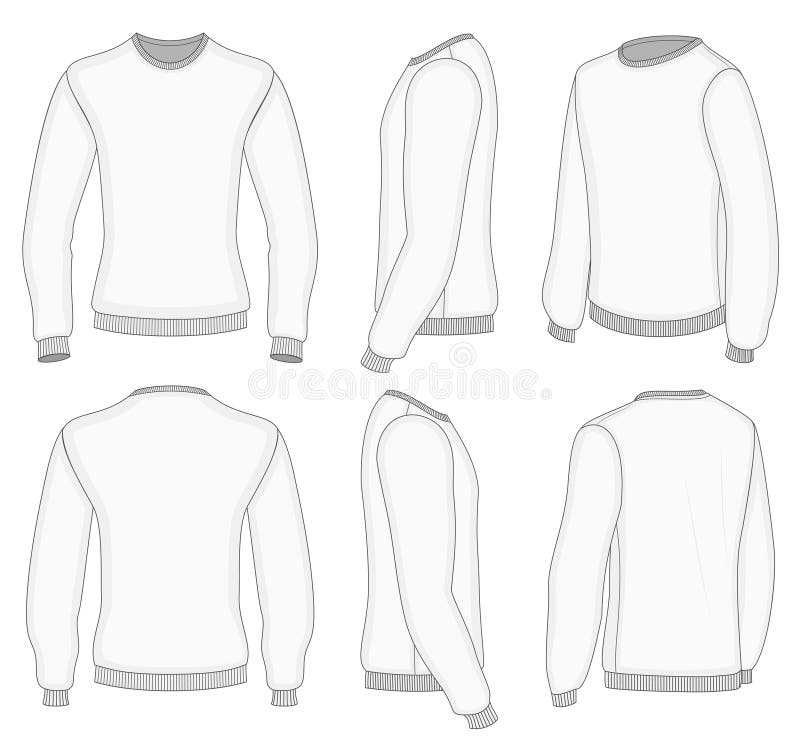 Men S White Long Sleeve T-shirt. Stock Vector - Illustration of ...
