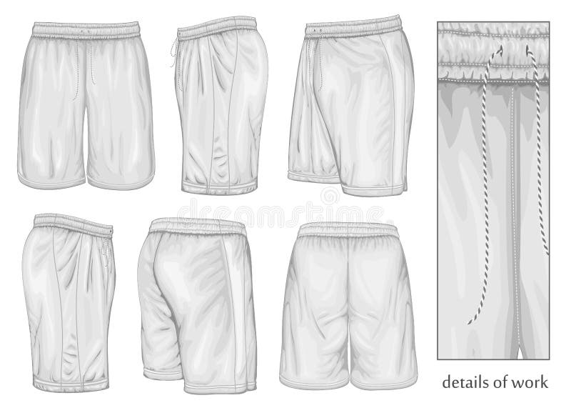 Technical Sketch Sport Shorts Pants Design Template Stock Illustration -  Illustration of jogging, classic: 143621378