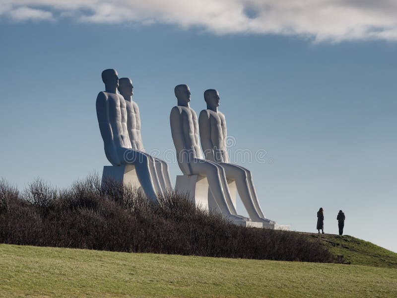 Men at Sea Colossal Statues at the Wadden Sea in Esbjerg, Denmark